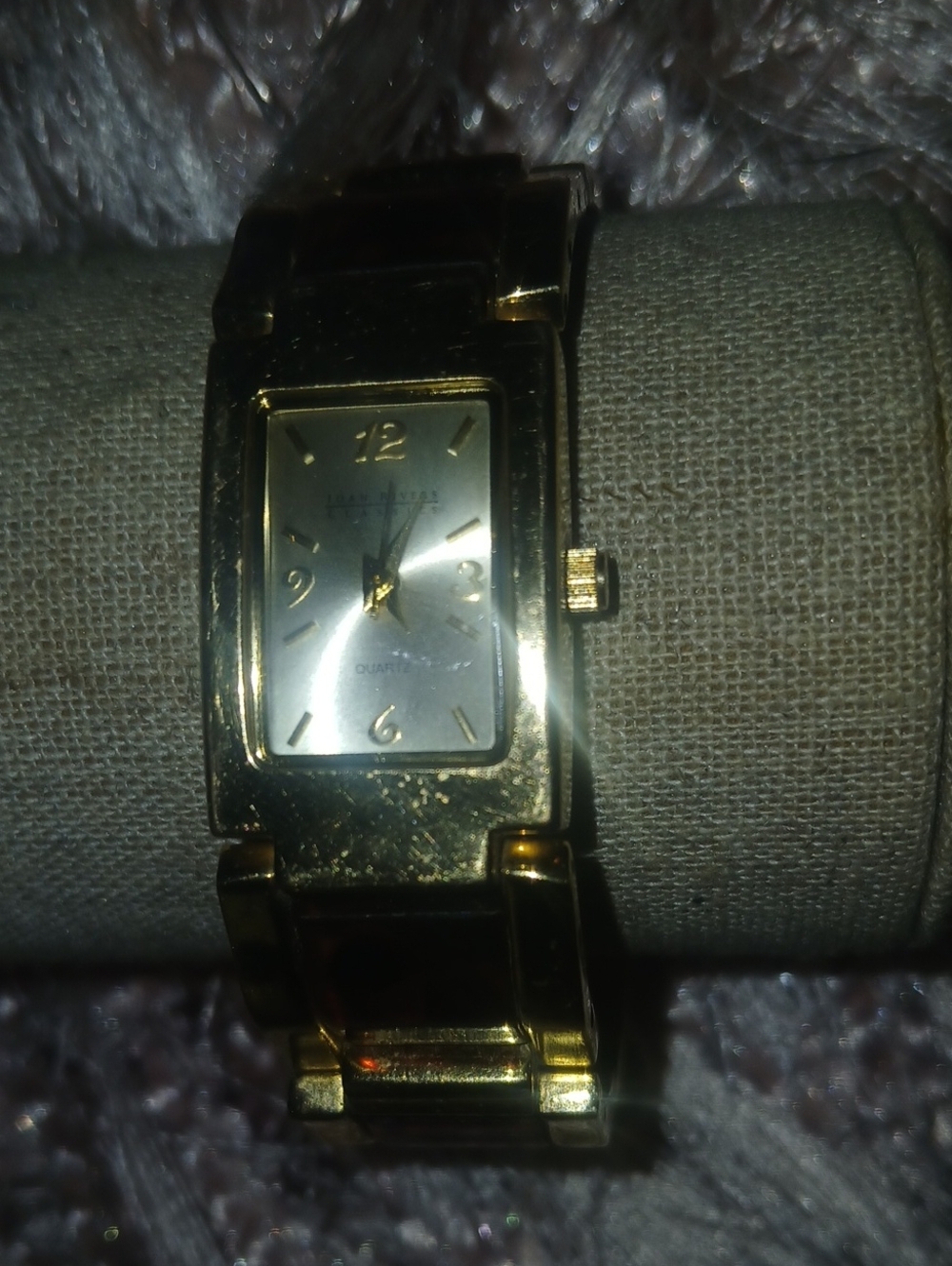 Joan Rivers Classic Vintage 90's Faux Tortoiseshell Bracelet Watch Needs Battery